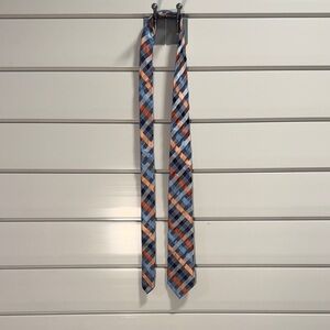Croft & Barrow Plaid Tie in Blue, Orange, and Black